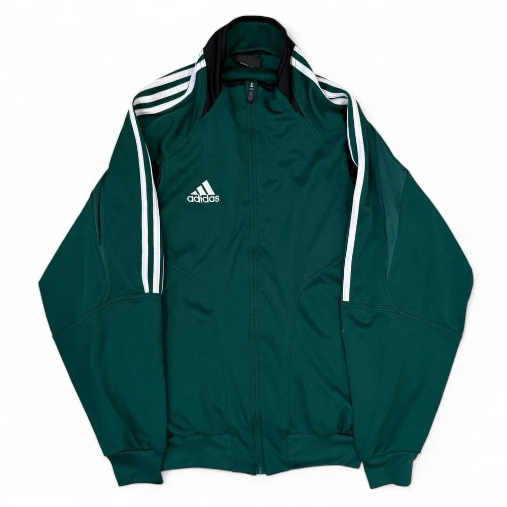 Vintage Adidas 2005 Full Zip Green Track Jacket Adult Size Small Sportswear Y2K